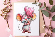 Watercolor Valentine Animals Clipart, an Illustration by SinaCreation (Thumbnail 7 of 11)