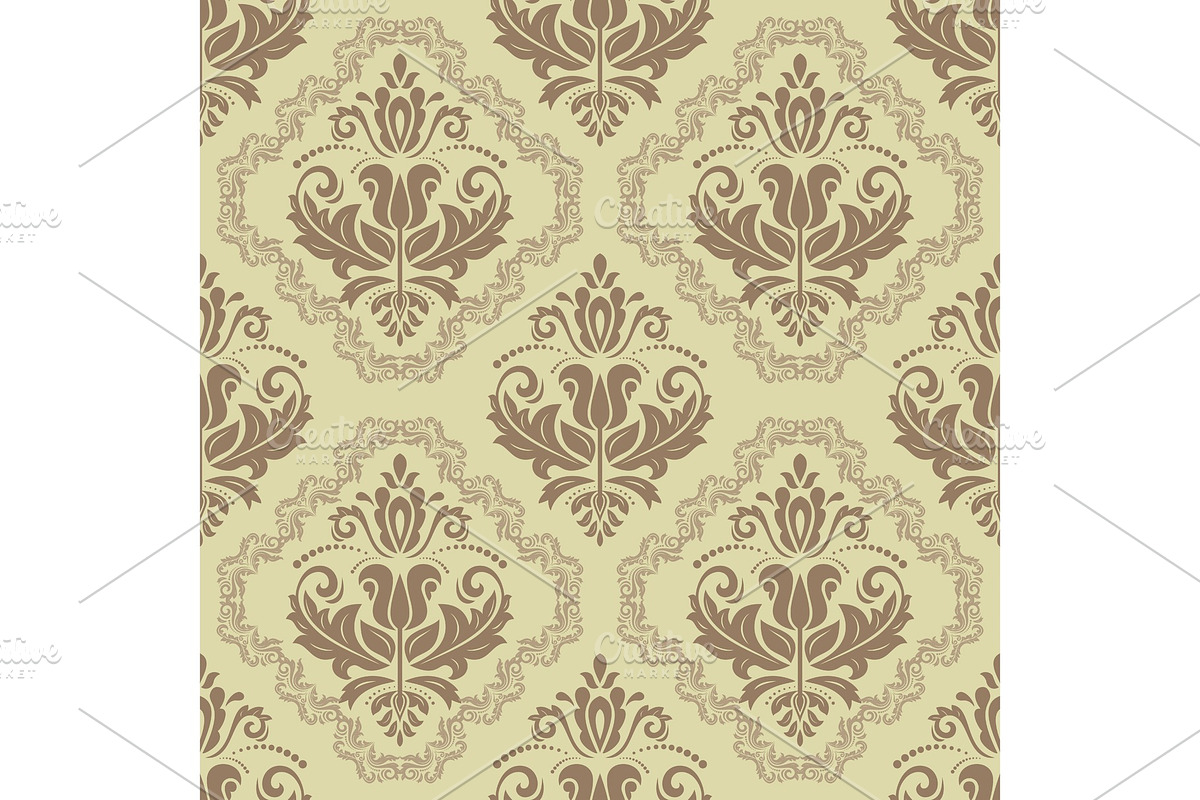 Damask Seamless Vector Pattern, a Decorative Illustration by FineArtStudio