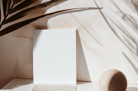 Card with dried palm, a Business Photo by AS Studio