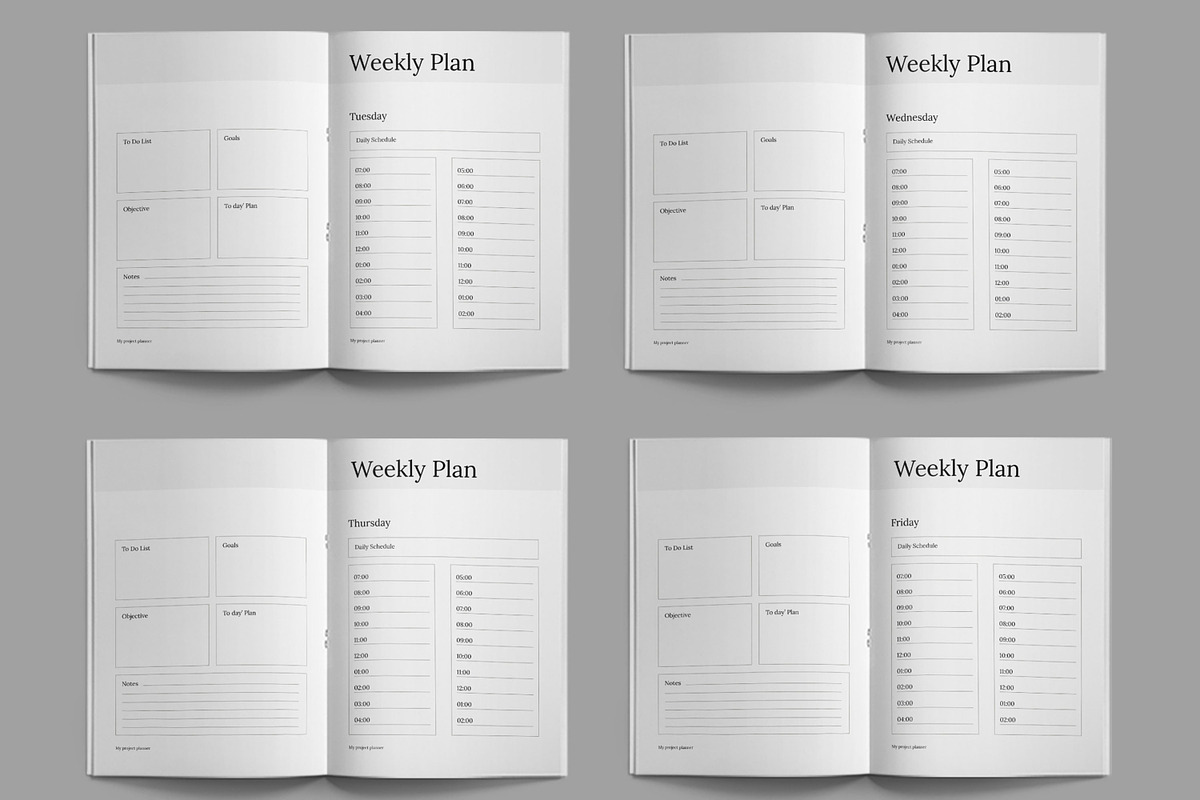 Weekly Planner Design Layout