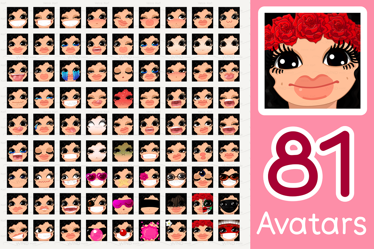 vector BIG avatars SET, a Templates & Theme by WINDmade (Photo 37 of 40)
