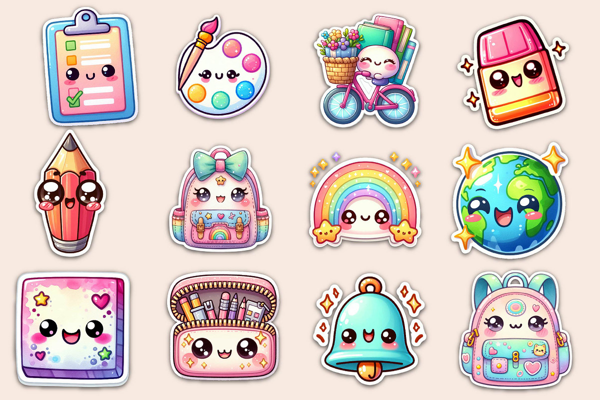 Kawaii School Sublimation Stickers, an Illustration by Dream Creation (Photo 2 of 6)