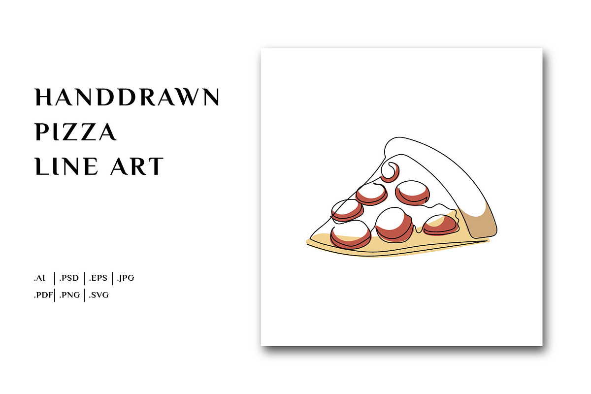 Line Art Pizza Illustration