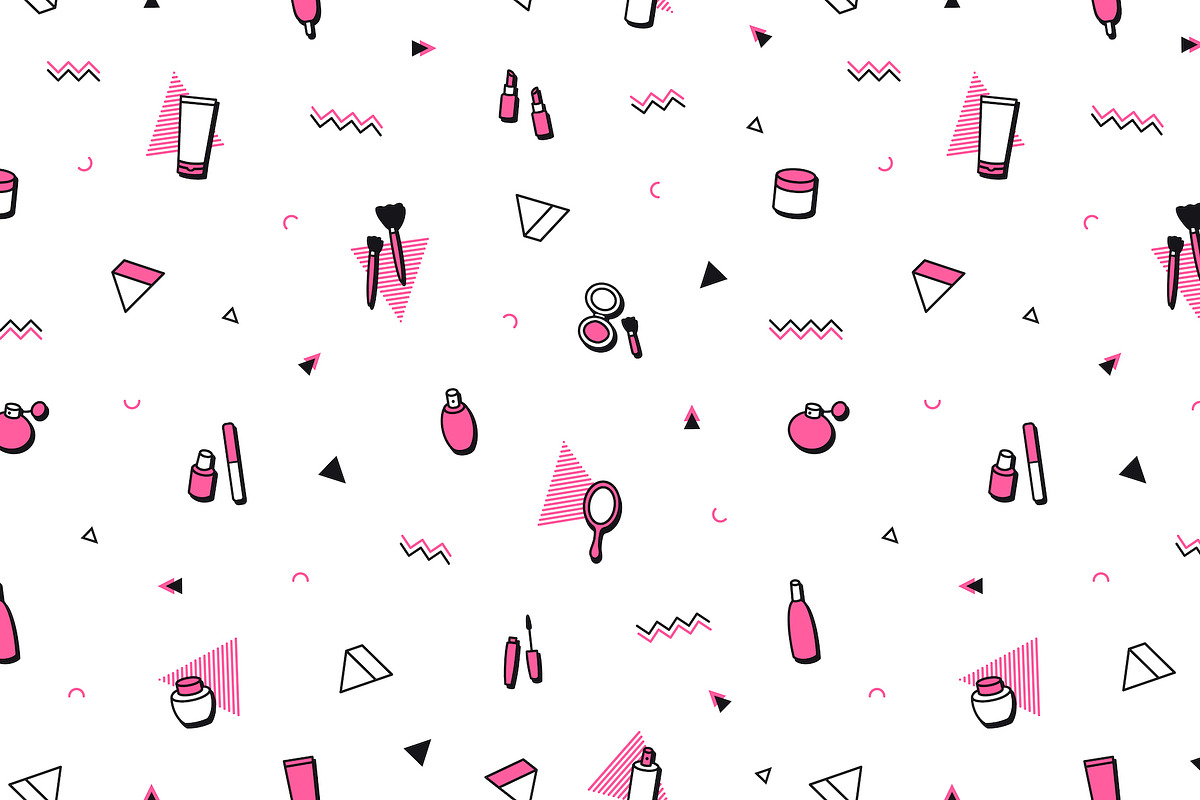 Makeup & Cosmetics Seamless Patterns, a Pattern Graphic by Krolja (Photo 4 of 5)