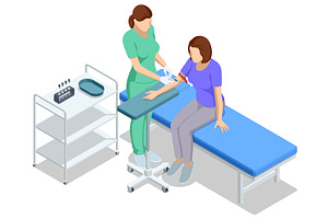 A nurse in green scrubs is drawing, a Healthcare Illustration by Golden Sikorka
