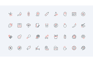 Diet planning dietary icons, a Food Illustration by Lemberg Vector