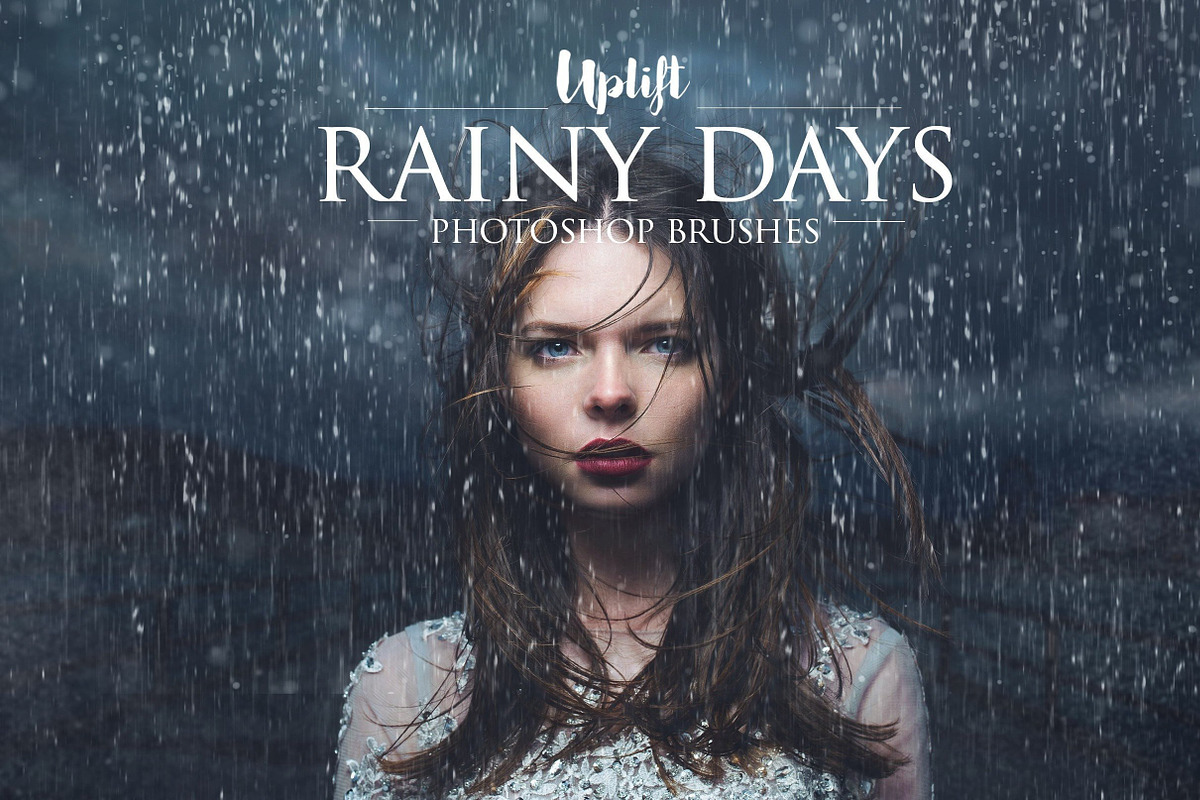 NEW! 30 Rain Brushes for Photoshop, a Brush Add-On by Uplift Actions (Photo 1 of 8)