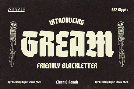 Gream Font Family, a Blackletter Font by Aiyari