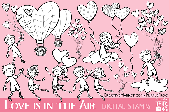 Love Is In The Air Digital Stamps