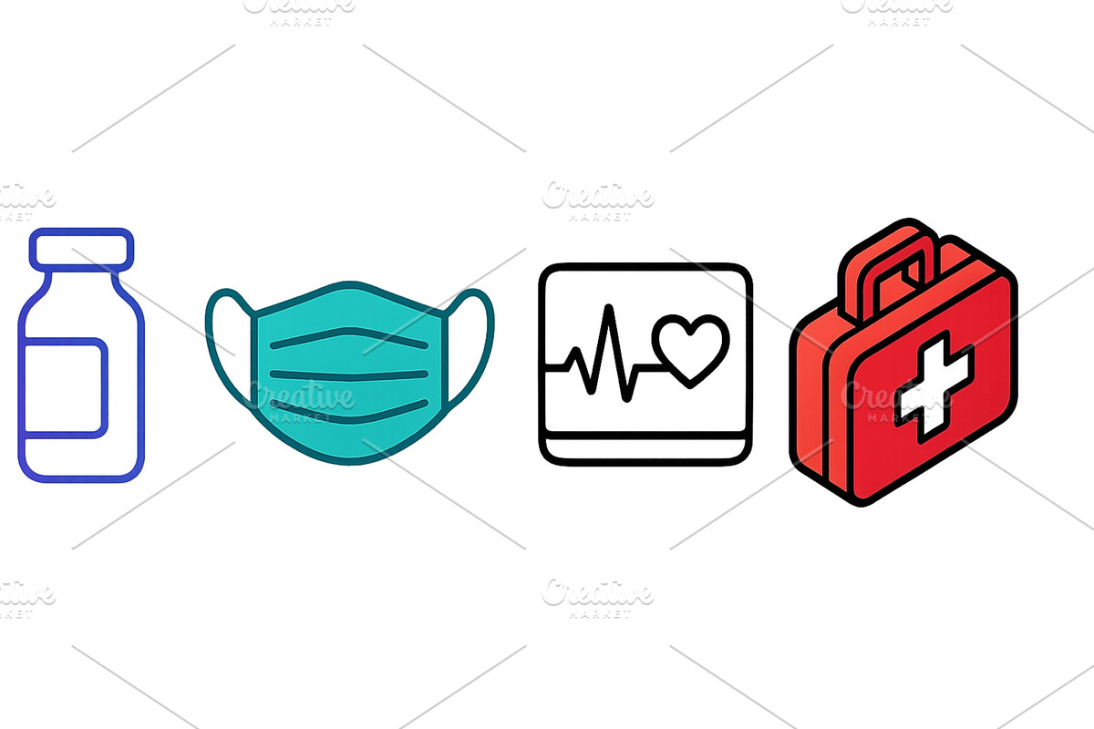 Important health icons representing, an Object Illustration by ZinetroN