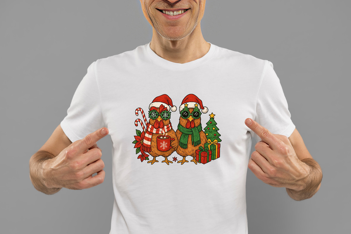 Christmas Chicken PNG, an Illustration by Daily.Designs (Photo 2 of 5)