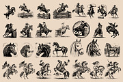 Vintage Retro Rodeo illustrations, an Object Illustration by Nocturnal Wolf (Thumbnail 7 of 17)