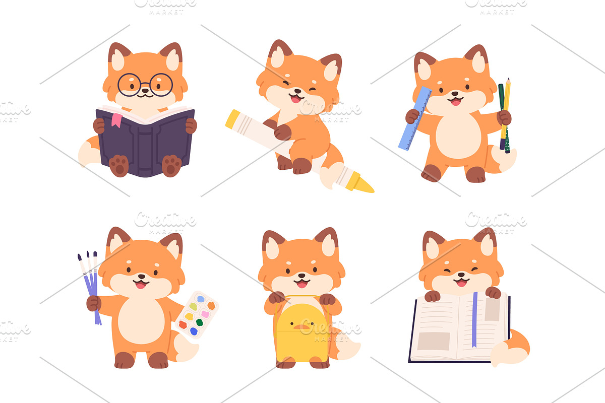 Back to school animals characters, an Object Illustration by LadadikArt