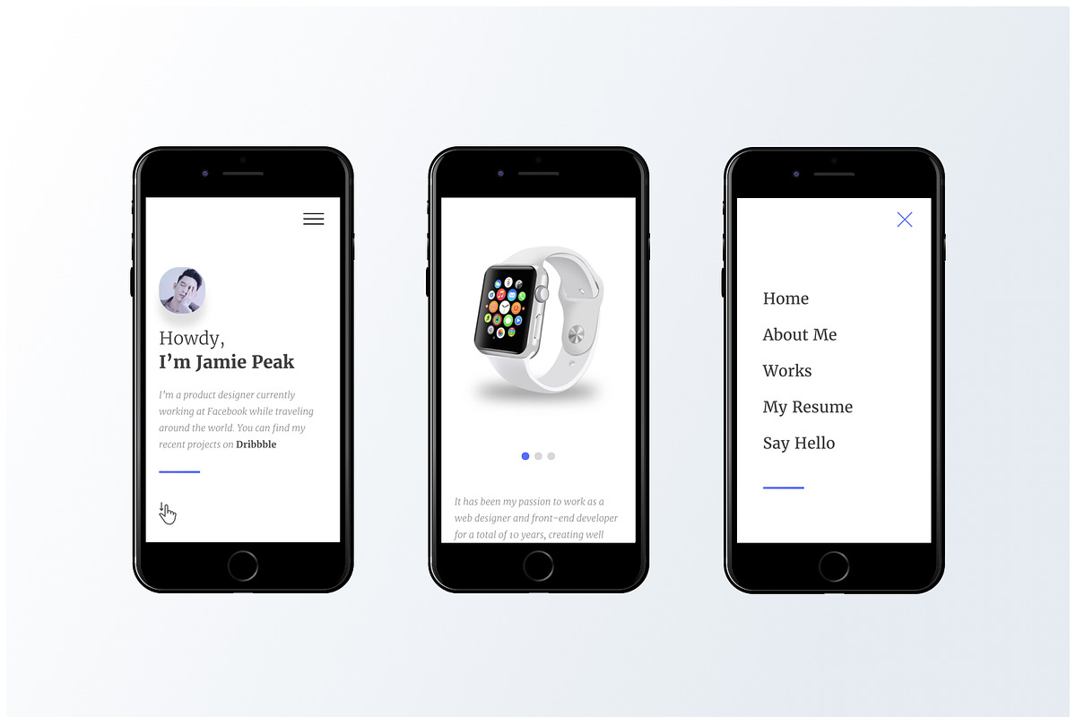 Screen - Minimal Portfolio Template, a Websites & App Template by Jamie Peak (Photo 5 of 5)