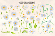Spring Daisies Watercolor Bundle, a Seasonal Illustration by Violet LeBeaux (Thumbnail 2 of 3)