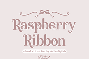 Raspberry Ribbon Font – Handwritten, a Font by Dottie Digitals (Thumbnail 1 of 3)