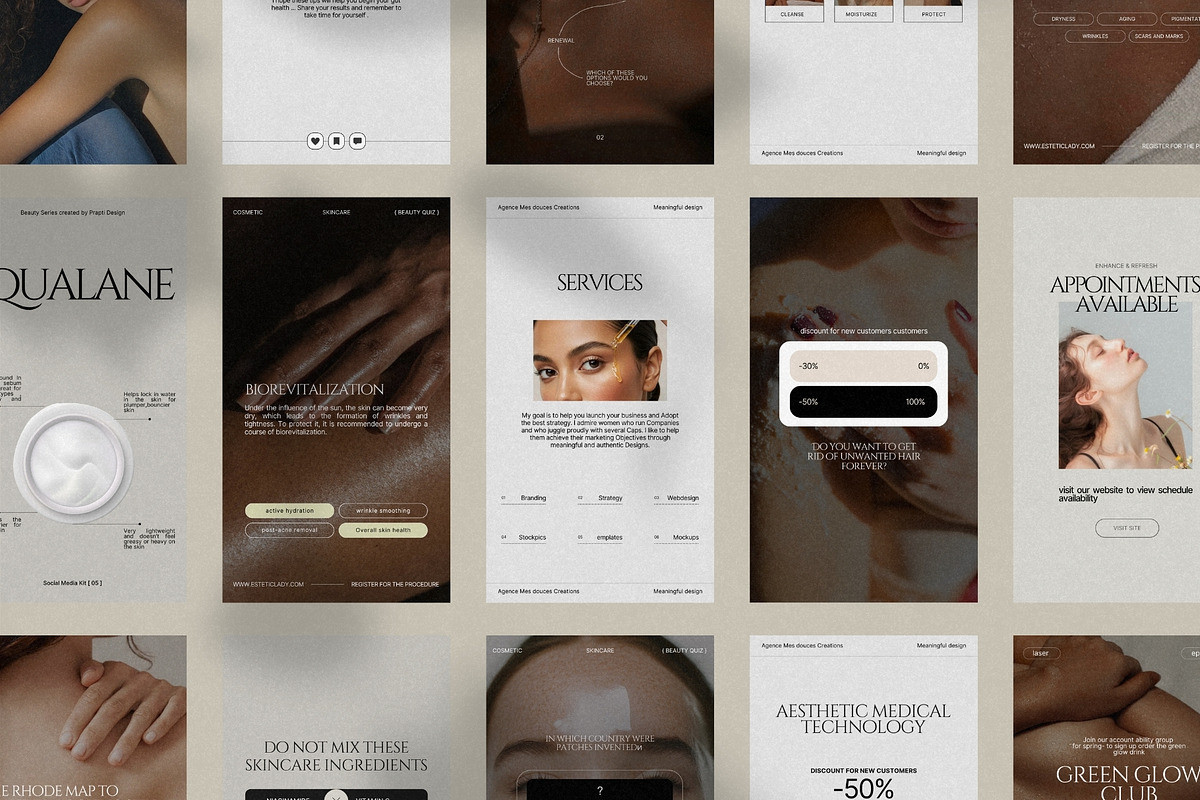 Soft Canva Skincare Story Kit preview 6