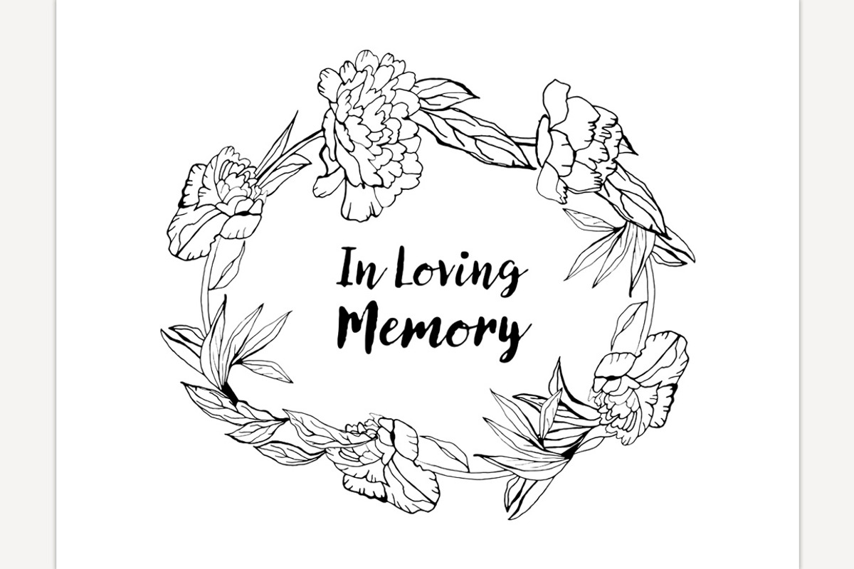 Obituary postcard template in vertic, a Person Illustration by Anna's Shop