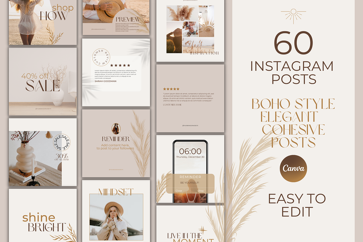 Boho Chic Minimal Instagram Template, a Social Media Template by Faytemplates (Photo 2 of 8)