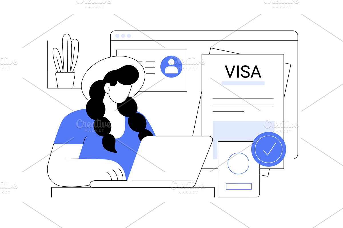 Visa application isolated cartoon, a Person Illustration by Visual Generation