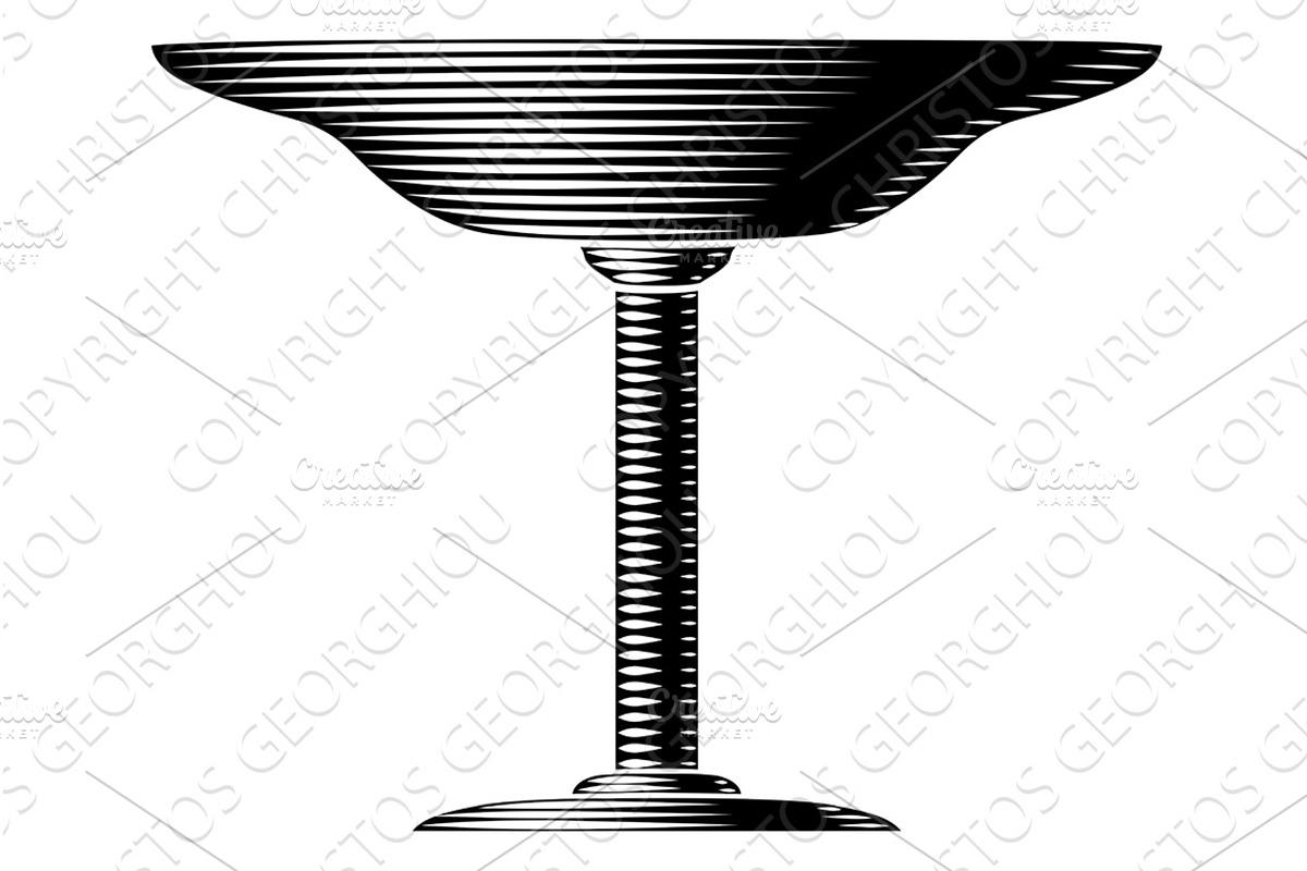 Chalice Grail Cup Goblet Woodcut, an Illustration by Christos Georghiou