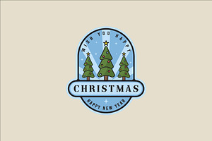 pine tree christmas emblem logo, a Branding & Logo Template by zyxroun shop