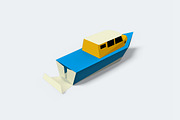 Fishing boat favor - 3d papercraft, a Print Template by PAPER amaze (Thumbnail 5 of 6)