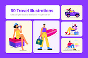 60 Travel Flat Illustrations, a Transportation Illustration by Vectors Market (Thumbnail 1 of 6)