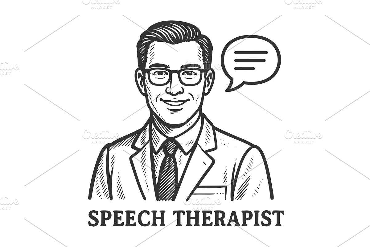 Smiling male Speech Therapist, a Healthcare Illustration by AlexArt