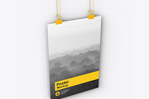 Vertical Hanging Poster Mockup