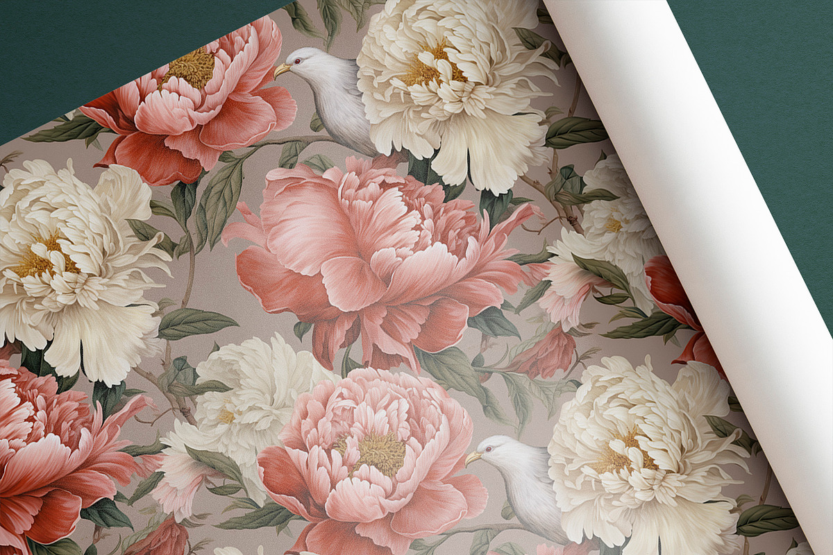 VICTORIAN PEONY Seamless Pattern, a Pattern Graphic by AYAKA Studio Co. (Photo 2 of 8)