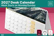 Desk Calendar 2027 (DC034-27), a Stationery Template by mikhailmorosin (Thumbnail 1 of 7)