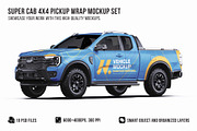 Super Cab 4x4 Pickup Wrap Mockup Set, a Product Mockup by Halal Graphic Studio (Thumbnail 1 of 15)
