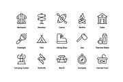 Camping Icons Set, an Outline Icon by Vector Squad (Thumbnail 3 of 5)