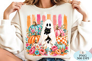Striped Halloween Ghost PNG, a Seasonal Illustration by Daily.Designs (Thumbnail 2 of 5)