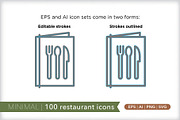 Minimal 100 restaurant icons, an Outline Icon by Picture Window (Thumbnail 7 of 10)