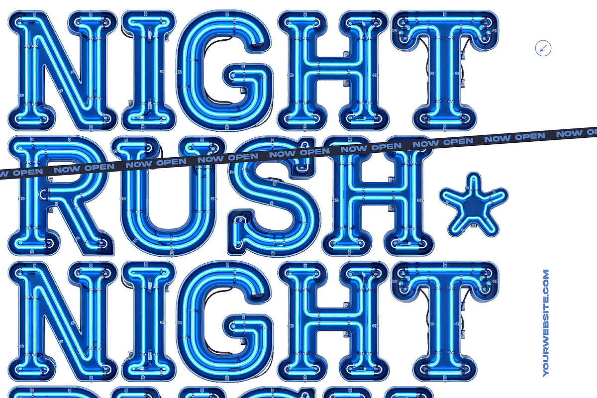 True Neon - Blue Futuristic Font, a Font by AndrewPixelType (Photo 8 of 8)