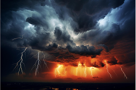 Stormy Rain clouds lightening, a Nature Photo by Ylivdesign