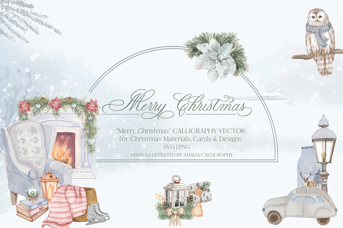 Christmas Lettering Clipart, an Object Graphic by Amalia Calligraphy (Photo 6 of 9)