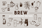 BREW | 20 Coffee Vectors, an Illustration by Britt & Kit (Thumbnail 1 of 3)