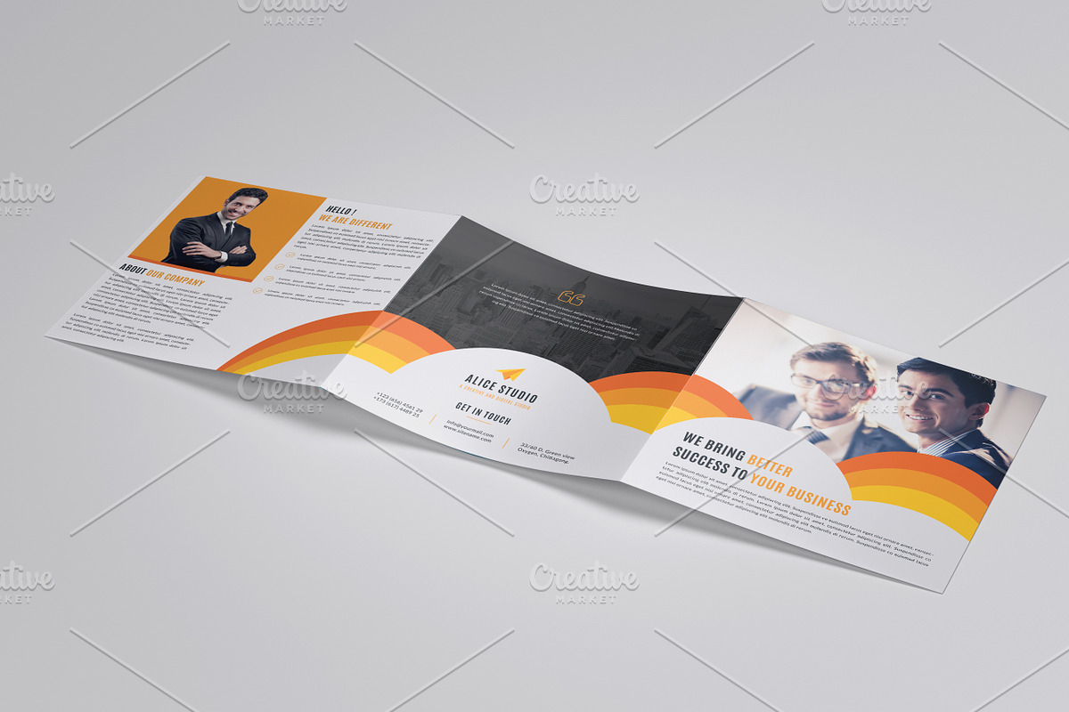 Square Tri-Fold Brochure Template, a Brochure Template by Alice_s (Photo 3 of 6)