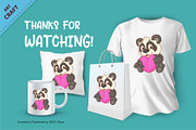 Cartoon Panda with Heart. Clipart., an Animal Illustration by KENO Mascots (Thumbnail 3 of 3)