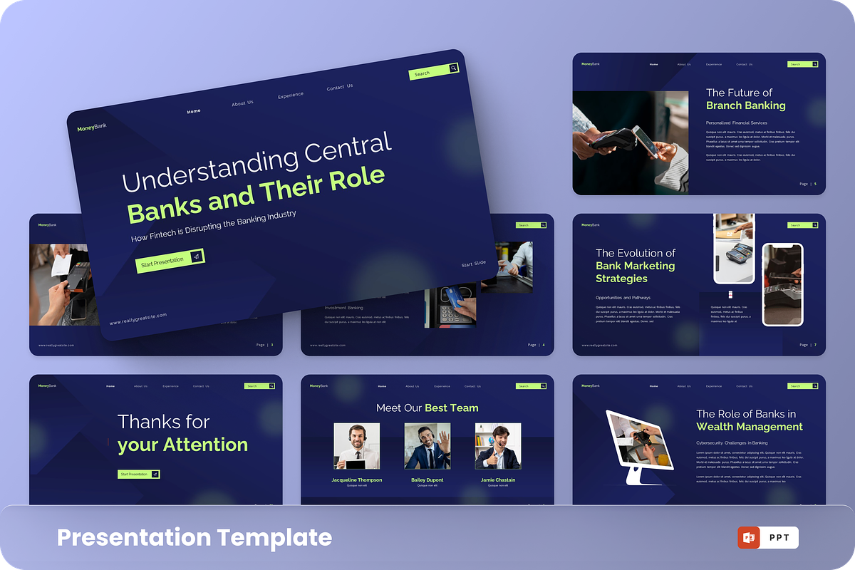 Money Bank - Bank PowerPoint, a Presentation Template by GraphauseProject (Photo 1 of 6)