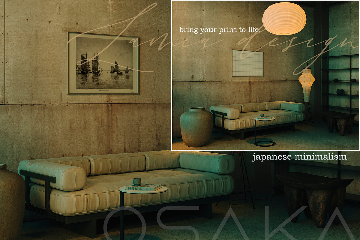 24 Japanese Style Art Mockups Frame, a Household Mockup by LAMIA DESIGN (Photo 11 of 21)