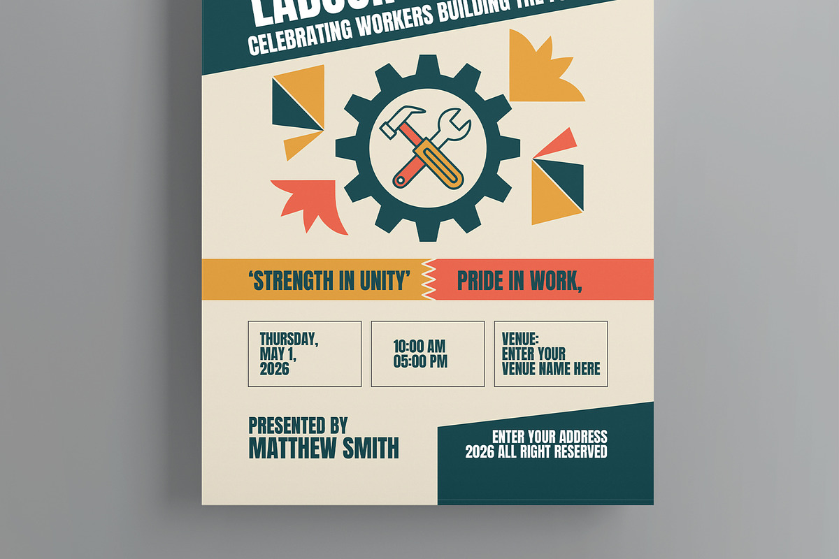 Labour Day Celebration Flyer Design, a Flyer Template by MightyDesign (Photo 3 of 8)