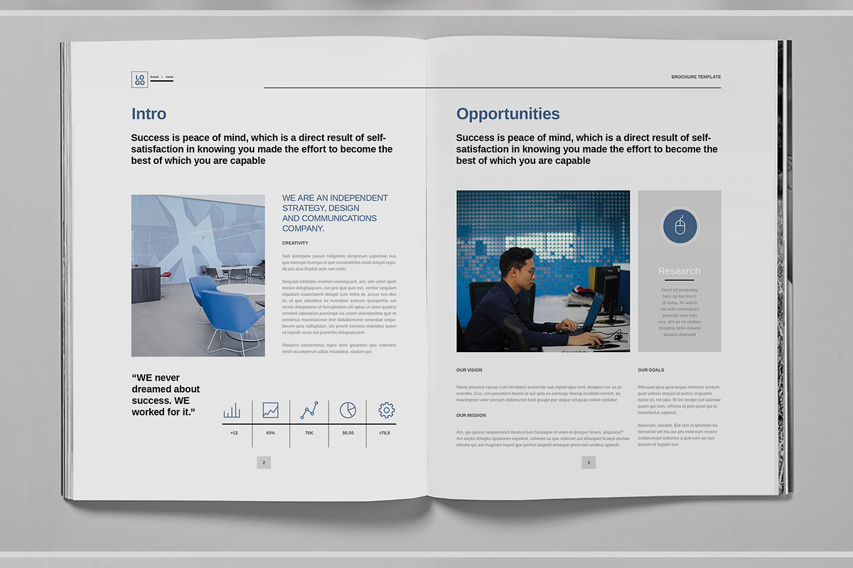 Gray Blue Company Overview Brochure, a Brochure Template by Boris Cupac (Photo 3 of 7)