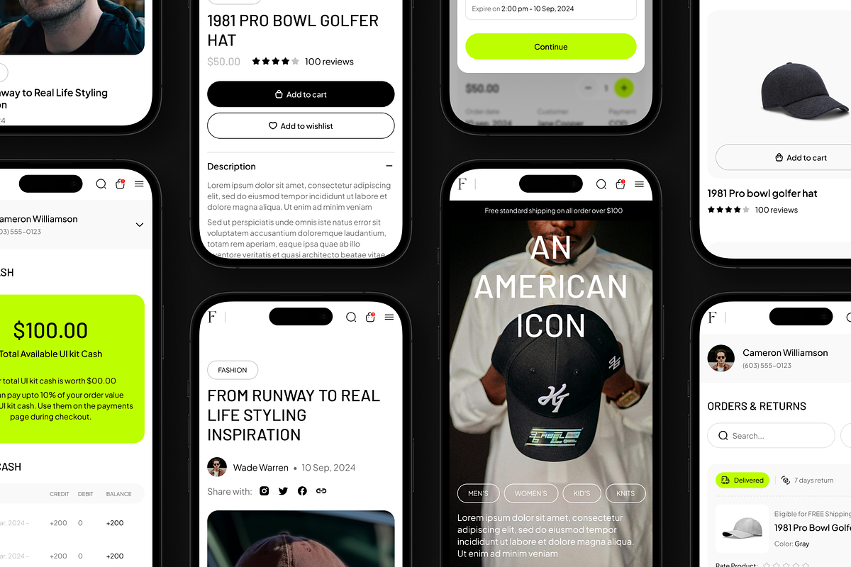 CapRush UI Kit: Cap Shop Website UI, an UI Kit Template by Fluttertop (Photo 6 of 8)