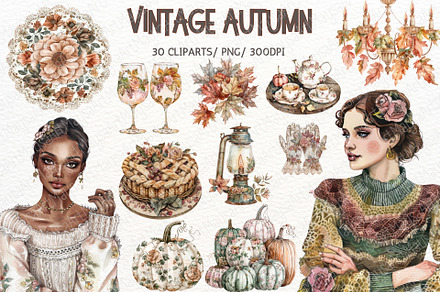 Autumn Fall Watercolor Clipart PNG