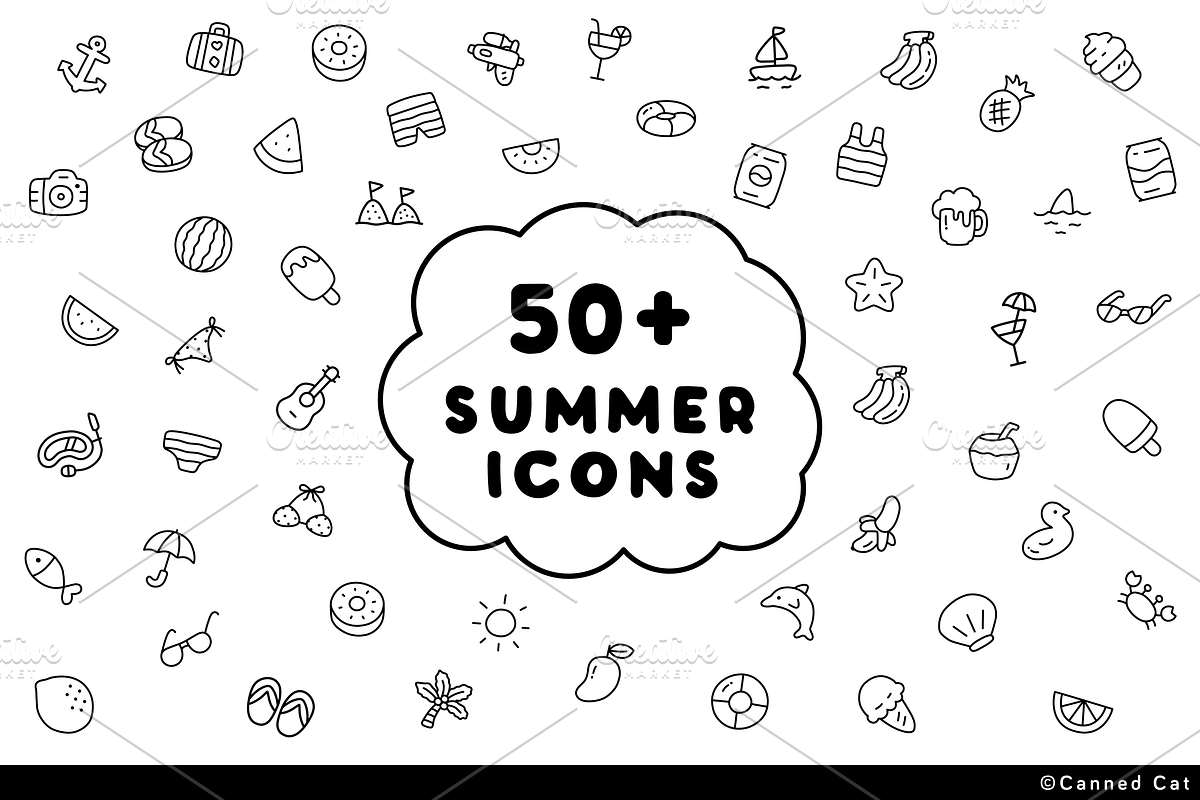 Doodle Summer Icon Sets, an Emoji Icon by Canned Cat (Photo 5 of 6)