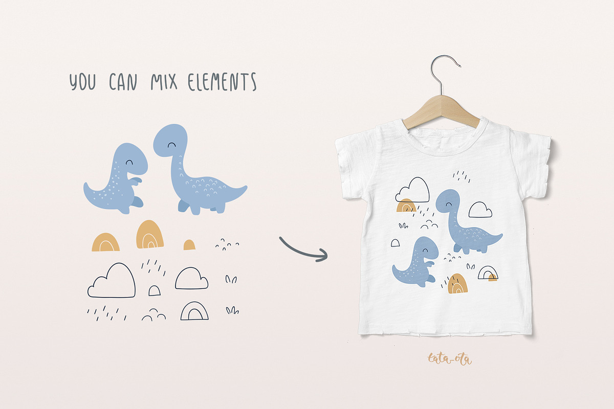 Cute dinosaurs, an Animal Illustration by tata_ota (Photo 4 of 12)